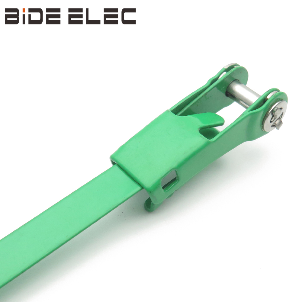 PRB10mm喷塑万能棘轮式不锈钢扎带钢带卡箍