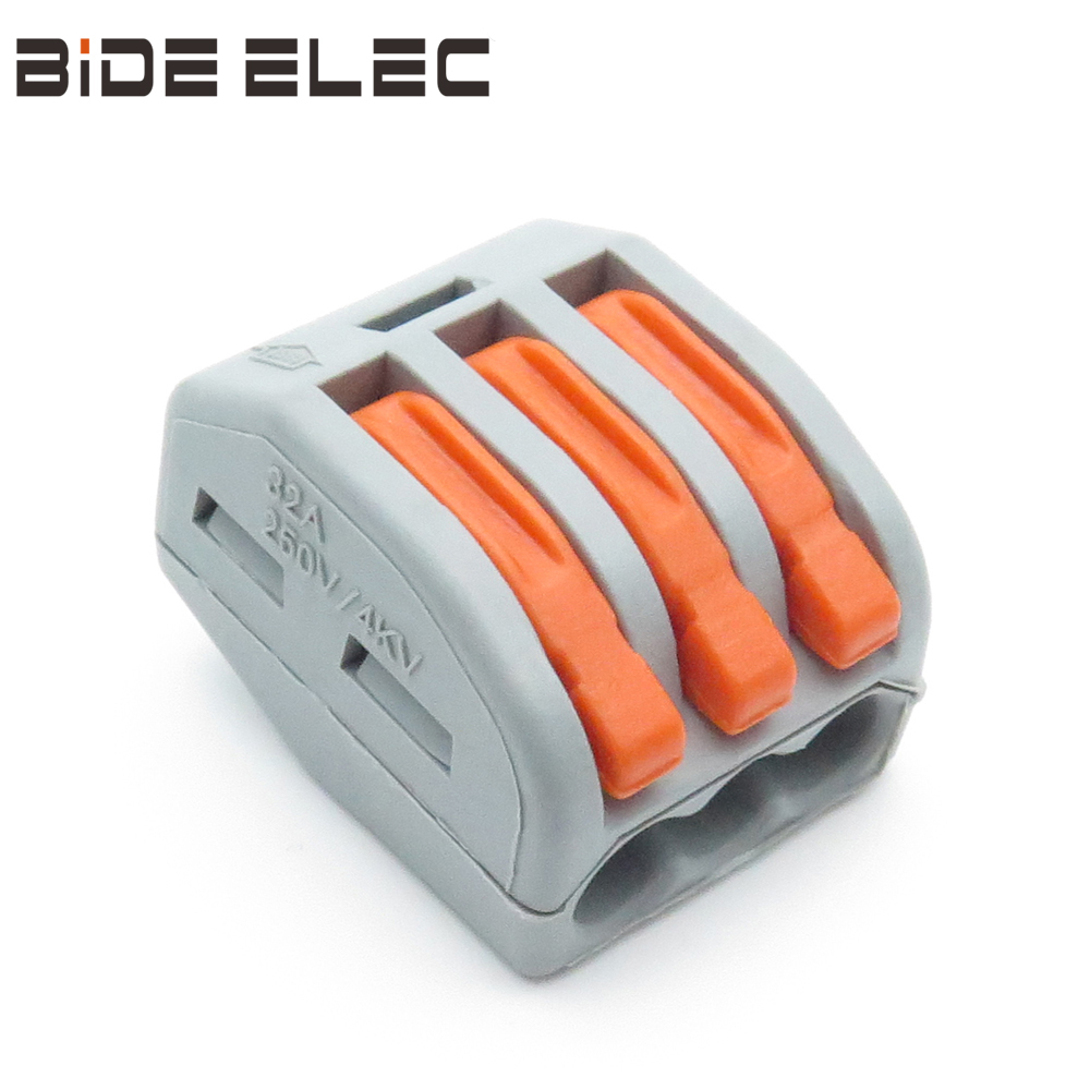 PCT-213G三孔灰色万能电线连接器