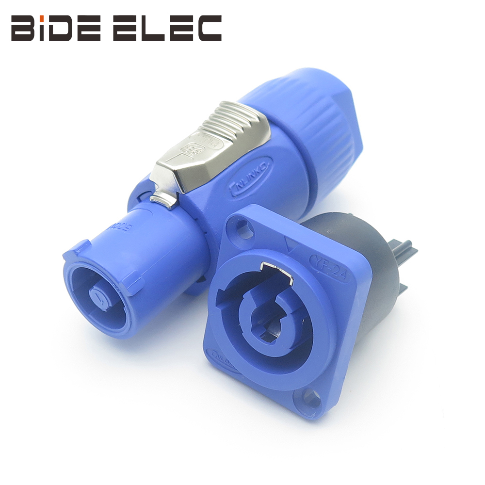 凌科Cnlinko YF24蓝色三芯卡农音响扭曲克航空防水连接器