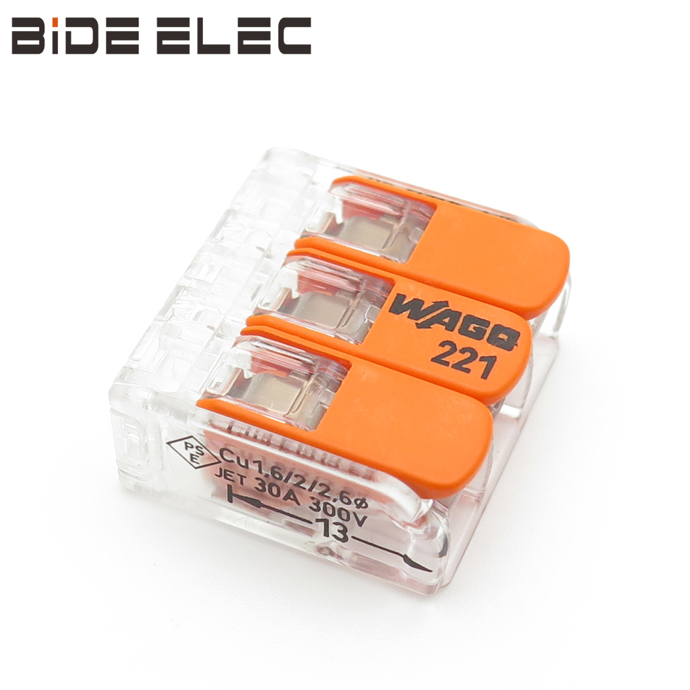 万可WAGO221-613三孔接线端子电线连接器
