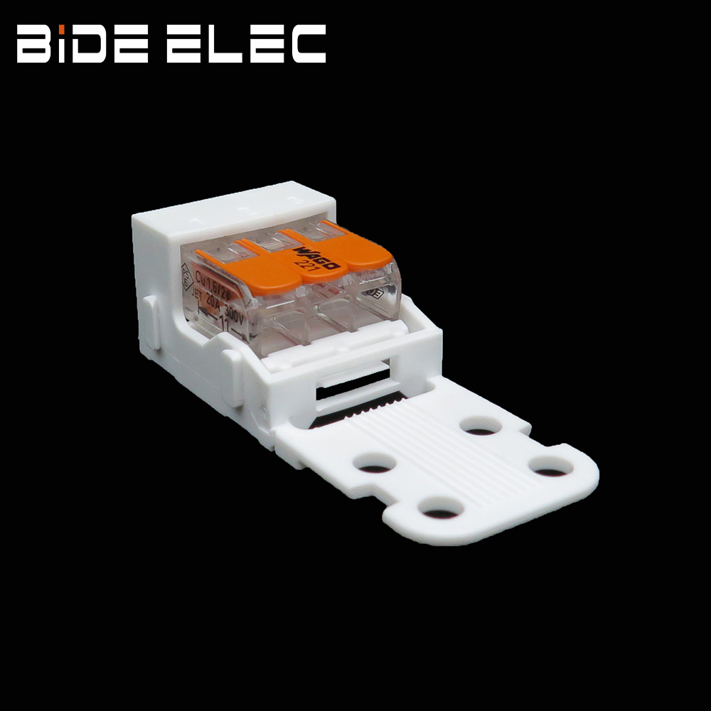 万可WAGO221-503平板面台固定轨装支架M3螺钉